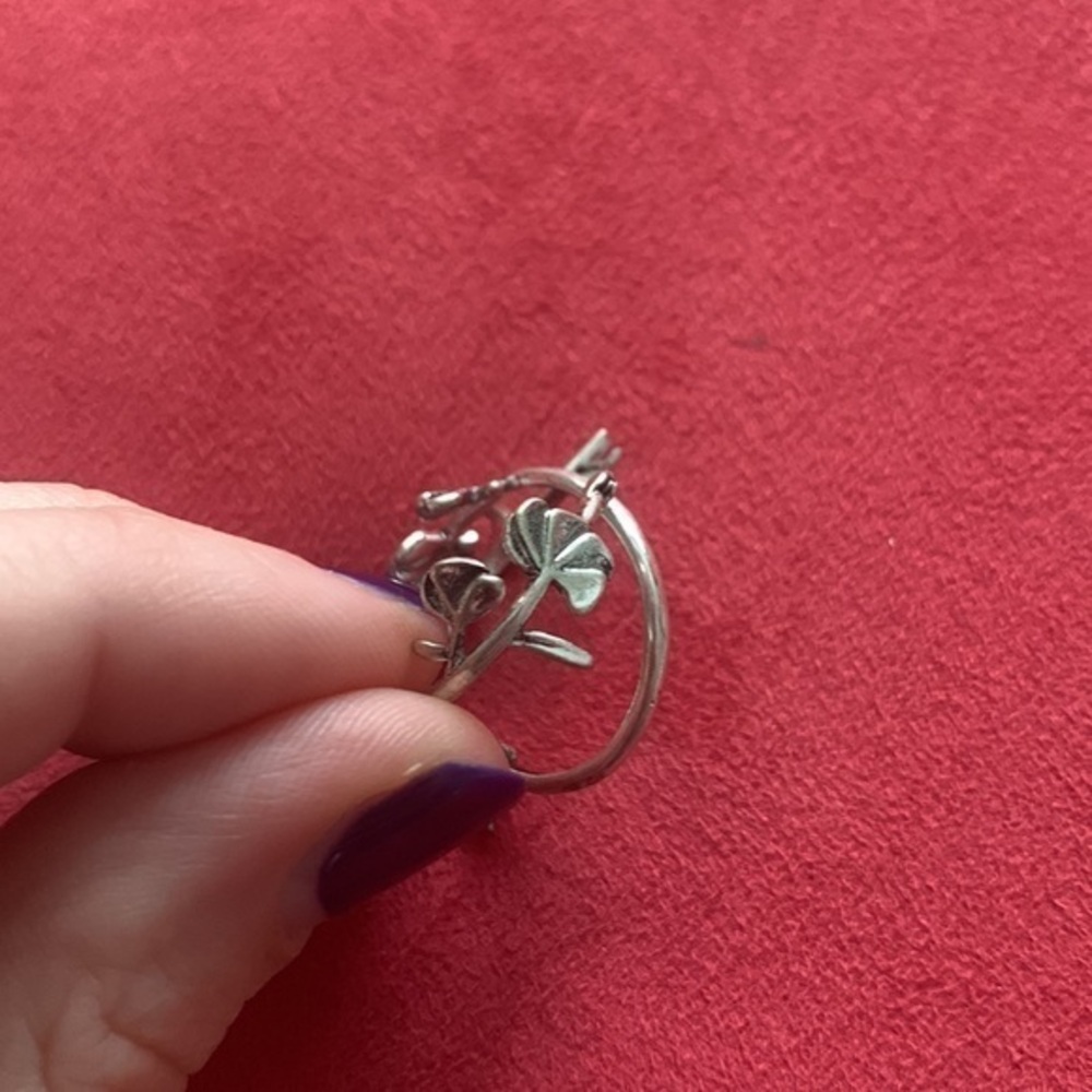 silver flower hoops